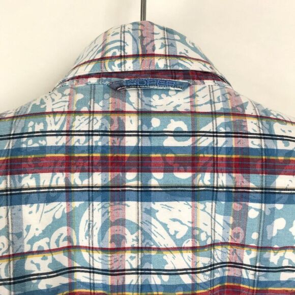 Roper Button Down Shirt Men's Large Western Casual Plaid Long Sleeve - Picture 5 of 9